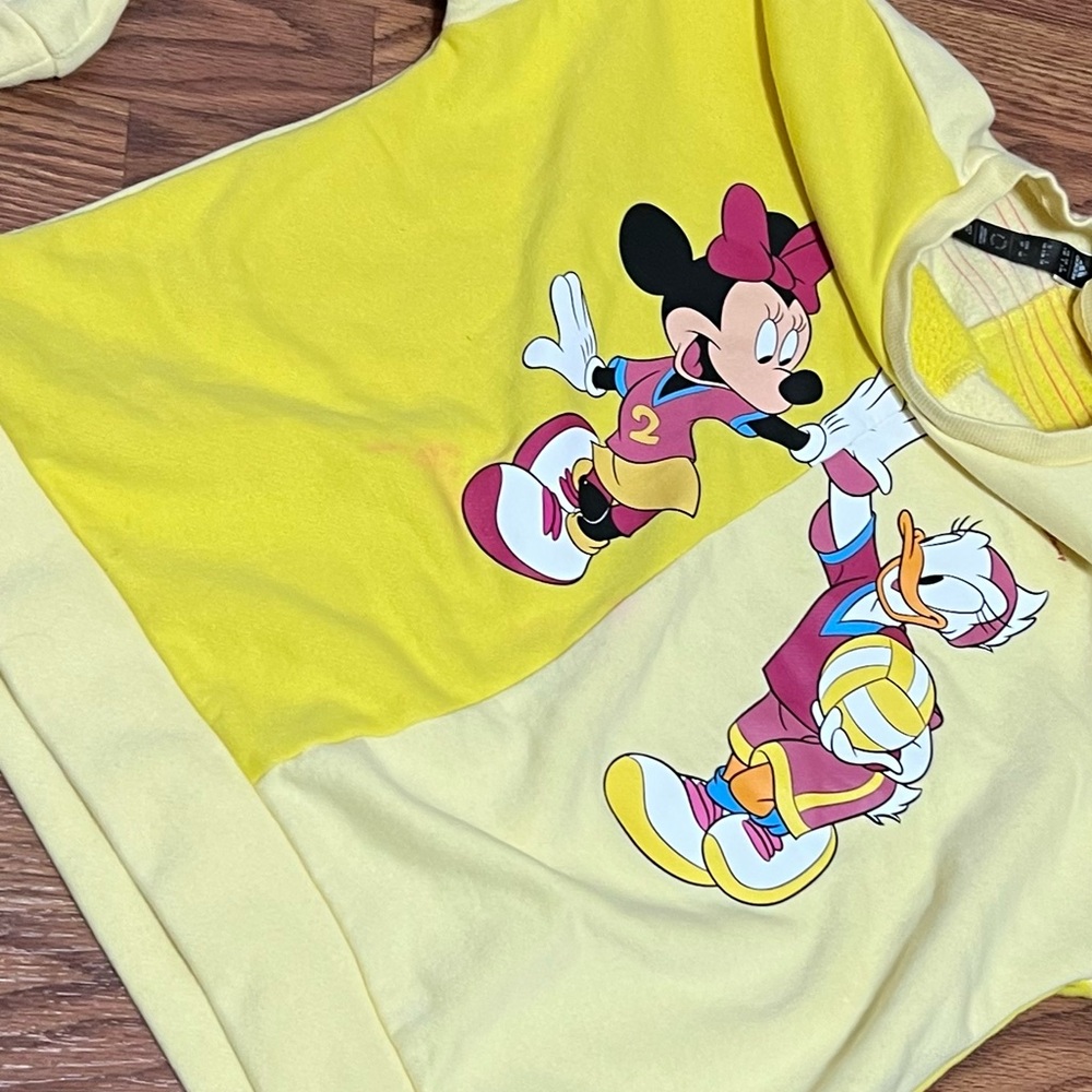 Disney Kids Yellow and Cream Sweatshirt with Minnie and Donald